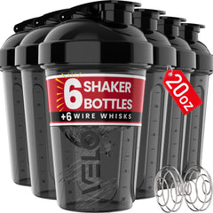 6-Pack 20oz Protein Shaker Bottles for Smooth Protein Mixing