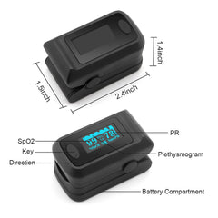 Fingertip Pulse Oximeter Blood Oxygen and Heart Rate Monitor
