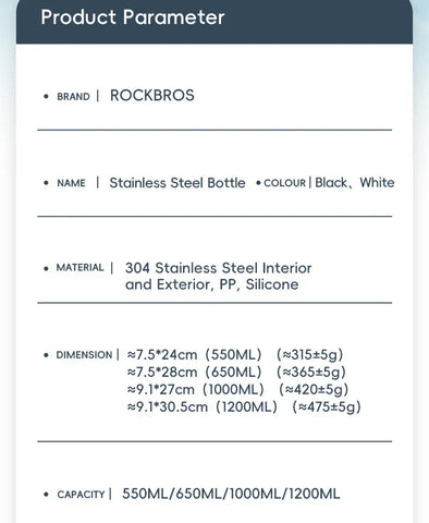 Stainless Steel Water Bottle – Large Capacity