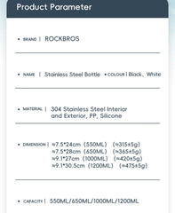 Stainless Steel Water Bottle – Large Capacity